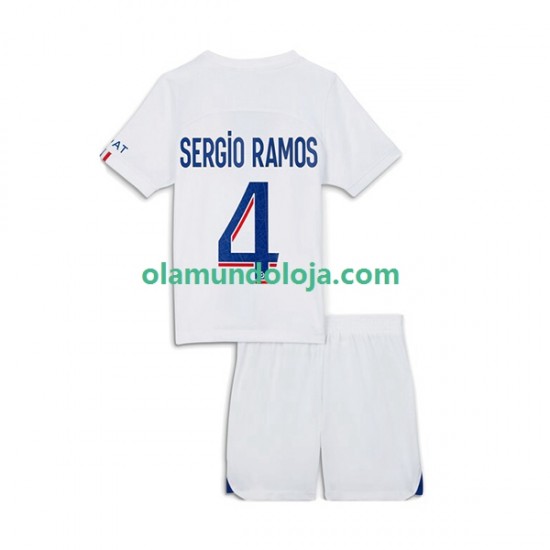 Camisola Paris Saint-Germain Sergio Ramos 4 Criança Equipamento Terceiro 2022-2023 Manga Curta